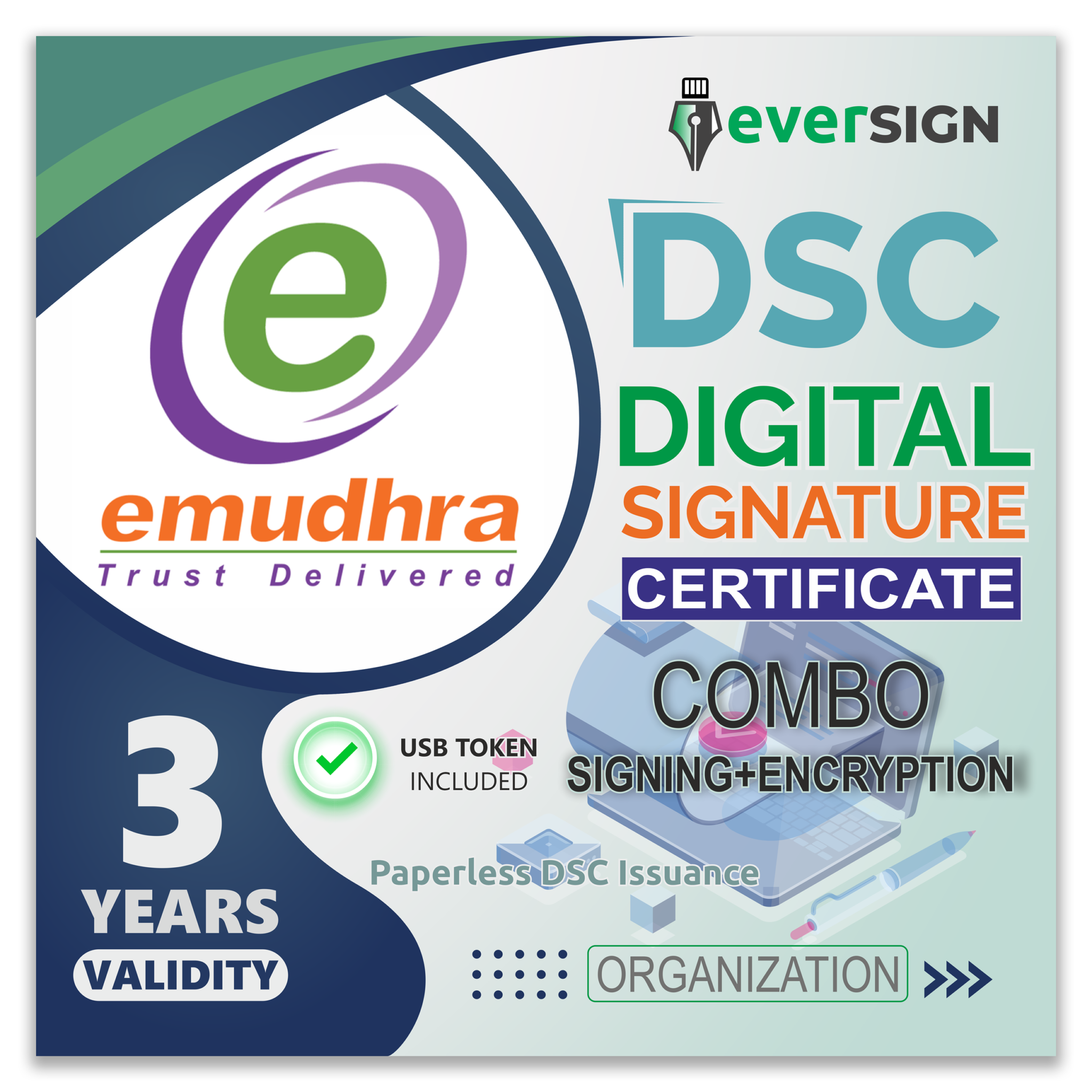 eMudhra (Class 3 Combo DSC) Digital Signature Certificate + Encryption