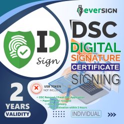 IDSign (Class 3 DSC) Digital Signature Certificate - Individual - For 2 Years (Without Token)