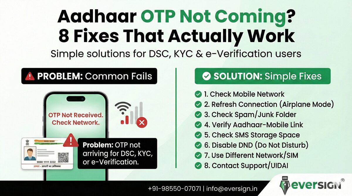 Aadhaar OTP Not Coming? 8 Fixes That Actually Work