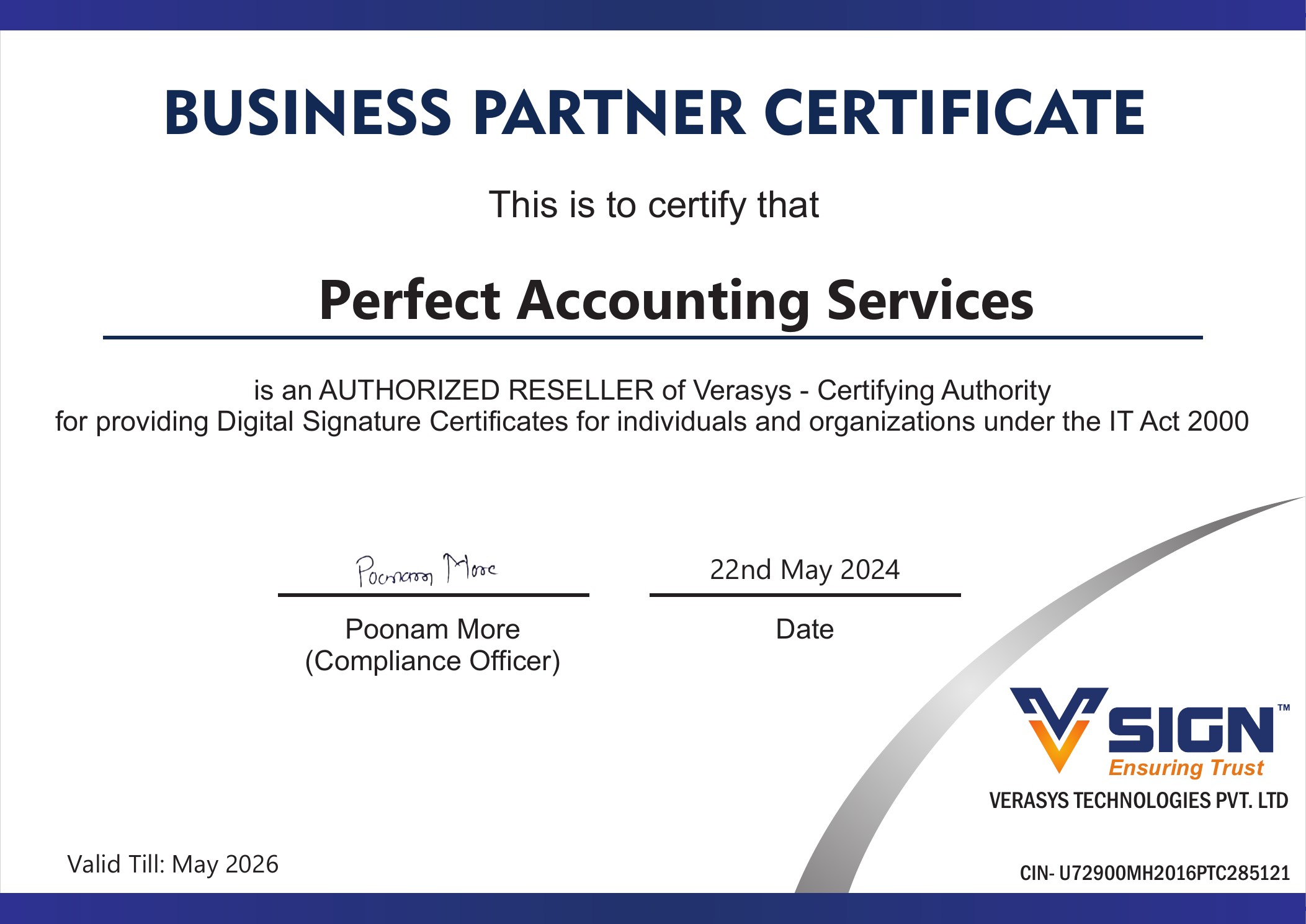 VSign Business Partner Certificate